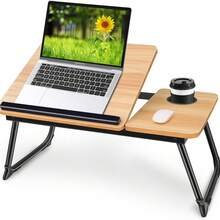 Adjustable Laptop Desk For Bed,Bed Table For Laptops,Laptop Stand For Beds,Lap Desk Foldable Bed Desk For Laptops And Writing,Portable Beds Tray Table With Cup Holder - màu đen - Xem 11