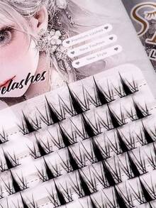 200 Clusters 2 Box Manga Lashes,4 IN1 Lash Bond And Seal, Glue Remover,Tweezer Lash Kit, Individual Natural Long Synthetic Faux Mink Volume Wispy Short Long Reusable Comfortable Seamless Synthetic Faux Mink Eye Lashes Cils For Home Party, Halloween,Valentine's Day, Traveling, Photoshoot, Festivals Makeup,Christmas - 黑色 - 查看 5