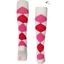 Mysocks Unisex Knee High Long Socks Argyle,8-11,PinkFuchsiaonCream - PinkFuchsiaonCream - View 5