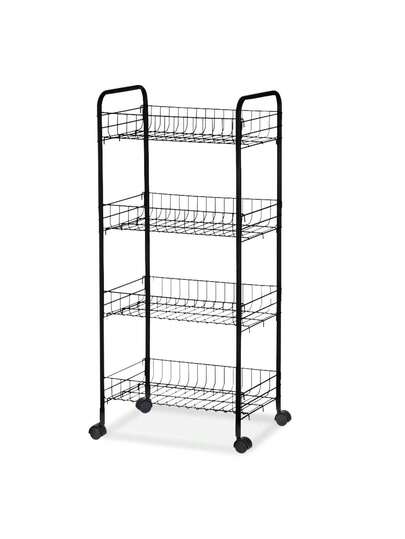 TIENDA EURASIA Carrito de Cocina con Ruedas y 4 Pisos, Metal Resistente y Plástico PP, Montaje Fácil, Diseño Compacto para Espacios Reducidos, Color Negro, Almacenamiento Eficiente y Elegante, Ideal para Organizar Utensilios y Accesorios, Movimiento Suave sin Esfuerzo, Solución de Espacio Inteligente y Móvil para cualquier CocinaEntrega 24/48h a España Peninsular