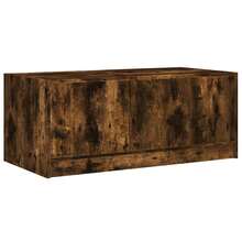 Tavolino vidaXL con ante in vetro, rovere affumicato, 102x50x42 cm - Castano - Visualizzare 8