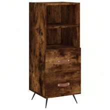 Buffet vidaXL Chêne fumé 34,5 x 34 x 90 cm Matériau à base de bois - Tabac - Voir 3