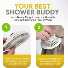 ml ShowerShroom - Receptor de Drenaje de Cabello para Ducha Tina y Lavabo de baño no impedirá el Flujo de Agua Receptor de Pelo de Tina para Drenaje sin Necesidad de instalación10101 - Blanco - Ver 7