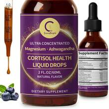 GPGP GREENPEOPLE Quick Ship Items - Cortisol Supplements W/ KSM-66® Ashwagandha, Kava, Lemon Balm, Chamomile, Saffron, L-Theanine & Vitamins - Cortisol Reducer Liquid Drops For Women Men, Hormone Harmony Drink, 2 FL.OZ, Blueberry & Pineapple Flavors - 藍莓 - 查看 10