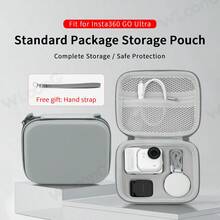 适用于 Insta360 GO Ultra 的中号便携包，采用耐用的 PU 皮革和 EVA 材料制成，有灰色和黑色可选，是旅行摄影、Vlog 和户外探险的理想之选，提供全面保护 | 可容纳并保护 GO Ultra 运动相机及其配件 | 便于携带 | 轻巧便携 - 均碼 - 查看 2