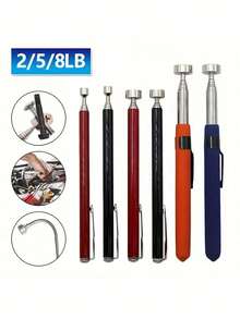 1pc Retractable Magnet Pickup Tool 2/5/8LB/10lb Precision Telescopic Pickup Pen Orange Telescopic Adjustable Picking Up Small Pieces Strong Magnetic Suction Rod