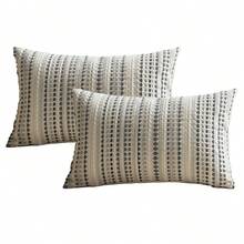 1/2 vỏ gối kiểu Bắc Âu hiện đại, họa tiết chấm bi jacquard, thích hợp cho phòng ngủ, ghế sofa, xe hơi, v.v. (Không bao gồm ruột gối) - Xám - Xem 9
