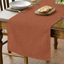 Artoid Mode Camino de mesa color marrón claro, decoración de cocina y comedor para temporada de otoño, lavable, para decoración de fiesta en el hogar, 13x72 pulgadas(13" x 90", Table Runner anaranjado, (Rusty Orange)) - Multicolor - Ver 2