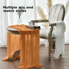 Artoid Mode Boho - Camino de Mesa de Gasa en para Bodas, Decoración de Otoño y Acción de Gracias para Comedor, Cocina y Fiestas en Interiores, 120 Pulgadas(160" Naranja) - Multicolor - Ver 6