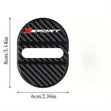 4-Piece Sports Style - Car Door Lock Cover Protection Cover&Door Lock Protection Device, Suitable For Most Cars, Red Square SPORT Door Lock Buckle Protection Cover, Carbon Fiber Texture Design, Vibration And Noise Reduction/Sound Insulation Adhesive/Rust Prevention/Sealing Patch Buffer - Multicolor - View 5