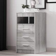 Buffet vidaXL avec tiroirs, gris Sonoma, 40 x 50 x 76 cm, bois d'ingénierie - Gris - Voir 3