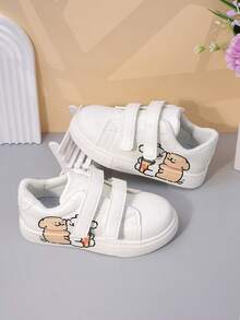 儿童平底鞋、婴儿运动鞋、幼儿/小童/大童时尚休闲鞋、女童卡通运动鞋、可爱女童校园学生鞋、滑板鞋 - 白色 - 查看 6