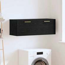Armario de pared vidaXL, aspecto roble negro, 100 x 36,5 x 35 cm - Negro - Ver 2