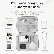 适用于 Insta360 GO Ultra 的中号便携包，采用耐用的 PU 皮革和 EVA 材料制成，有灰色和黑色可选，是旅行摄影、Vlog 和户外探险的理想之选，提供全面保护 | 可容纳并保护 GO Ultra 运动相机及其配件 | 便于携带 | 轻巧便携 - 均碼 - 查看 3