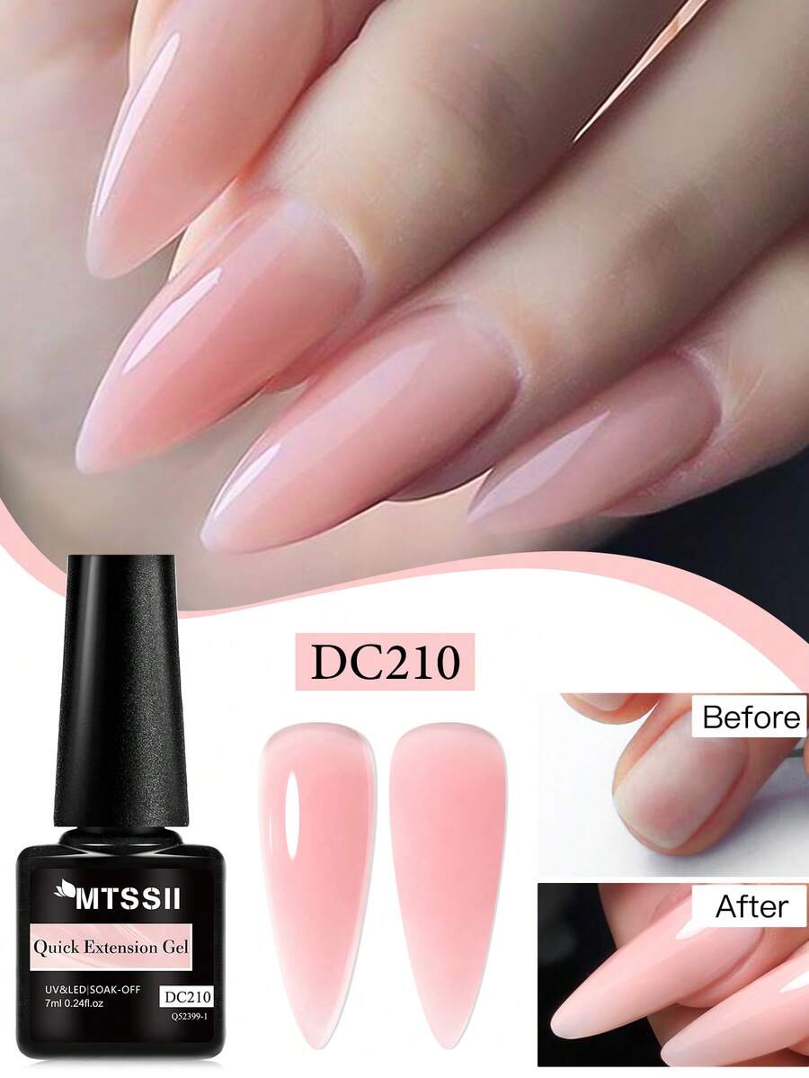Mtssii 7ml Milky White Quick Extension Gel Nail Polish Nude Pink Clear Construct Hard Builder Gel For Nails Semi Permanent Acrylic Extension Nail Art Varnish Nail Strengthening Gel - 彩色 - 查看 1