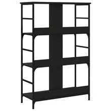 Libreria vidaXL nera, 78,5x33x117,5 cm, materiale a base di legno. - nero - Visualizzare 6