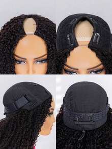 CURLYME Kinky Straight V Part Wig With Elastic Drawstring Upgrade U Part Wig Beginner Friendly Wigs No Leave Out Hand Tied Glueless Wigs Protective Style Wear Go Wigs For Women - SNatural - View 8