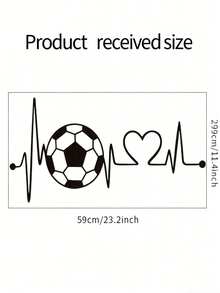 1 Pc Football, Headphone, Heartbeat Wall Decal For Bedroom/Living Room Decor, Suitable For Boys Room Wall Decoration - The Heartbeat Of Football - View 11