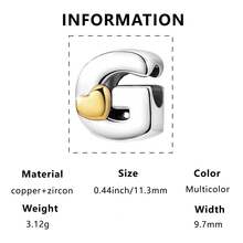 Mặt dây chuyền hình trái tim mạ bạc 925 chữ cái A-Z, dây chuyền chữ cái trơn A-Z mang đến nhiều lựa chọn. Lý tưởng để làm vòng tay và vòng cổ tự làm. Mặt dây chuyền hạt chữ cái đầu hình trái tim bằng vàng, món quà trang sức tuyệt vời cho phụ nữ. - Bạc - Xem 18