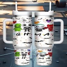 40oz Playful Nightmare Before Christmas Car Tumbler Cartoon Characters Bats & Balloons White Background Decor Insulated Cup - 1pc - 查看 8