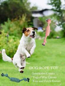 هدية عيد الحب للكلاب - مجموعة ألعاب حبال متينة، ألعاب سحب الحبل التفاعلية للعض والقضم للكلاب الصغيرة/المتوسطة، تدريب الجراء واللعب، ألوان متنوعة - متعدد الألوان - مشاهدة 8