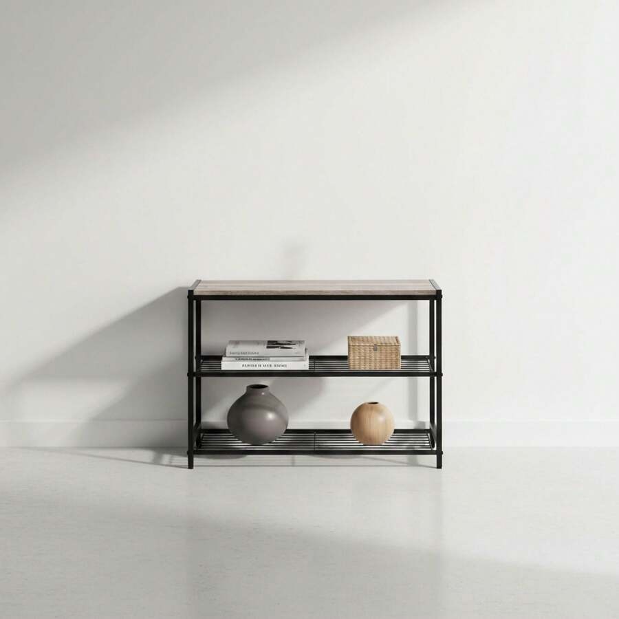 Ecommerc3 MOBLEKIT | Scaffali in metallo e legno con diversi livelli, aperti o con ante, librerie e mobili contenitori in stile industriale per cucina, soggiorno o camera da letto - Spedizione GRATUITA ✅ Consegna in 24/48 ore in Spagna (Penisola) - 3 livelli 60*30*43 cm - Visualizzare 1