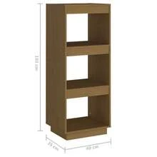 Libreria/divisorio per ambienti vidaXL, colore marrone miele, 40x35x103 cm, in legno massello di pino. - Castano - Visualizzare 8
