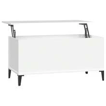 Table basse vidaXL blanche 90 x 44,5 x 45 cm, matériau à base de bois - Blanc - Voir 5