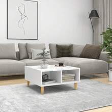 Table basse vidaXL blanche 60x60x30 cm, matériau à base de bois - Blanc - Voir 2