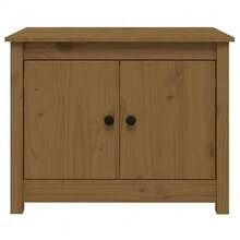 Tavolino da caffè vidaXL color miele, 71x49x55 cm, in legno massello di pino. - Castano - Visualizzare 6