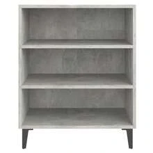 Aparador vidaXL color hormigón gris, 57x35x70 cm, fabricado en madera. - Gris - Ver 4