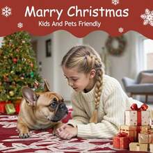 Alfombra navideña 2x3 pies lavable para entrada recámara decoración hogar estampado antideslizante - Patrón de cuento de Navidad rojo+7' x 5' (Rectangular) - Ver 5