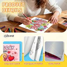 GDTME Adult Coloring Books With Funny Patterns, Cute Drawing Books, Perfect Gifts For Valentine's Day, Christmas Party, Halloween And Birthday - Sweet Scene Coloring, Stress Relief: Suitable For Friends Who Enjoy Coloring And Back To School Season (Cozy Space Coloring) - 7.9*7.9 Inches - View 6
