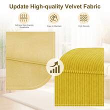 Vongrasig Modern  Loveseat Sofa | Soft Corduroy Fabric & Tufted Back Cushions | Mid-Century Small Couch With Tapered Legs For Bedroom & Apartment - Màu vàng - Xem 3