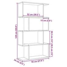 Divisória de Ambientes vidaXL com Estante e 4 Prateleiras, Cinza Concreto, 70x24x129 cm - Cinza - Ver 11