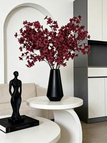 1 pieza/2 piezas/3 piezas/5 piezas Ramas artificiales de flor de manzano de 89 cm/35,04 pulgadas, color rojo vino, decoración de boda, decoración de fiesta - Burdeos - Ver 1