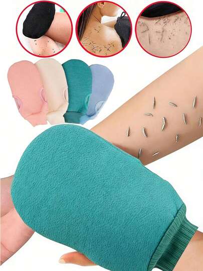 1只去角质沐浴磨砂手套，死皮去除手套，去角质手套，SPA泡沫按摩双面身体清洁工具，去角质毛巾，身体磨砂膏，双面去角质沐浴手套，适用于SPA、按摩和身体去角质