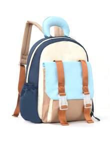 Sweet Color Block Backpack, Double Shoulder Backpack, Lightweight School Bag Large Capacity With Layered , Suitable For School/Outings/Daily Carrying - Multicolor - View 8