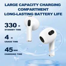 Wireless Earbuds, ENC Noise Cancelling Ear Buds With Smart Touchscreen Case, 48H Playtime For Sports & Working, Bass Stereo Sound, Bluetooth 5.4 Headphones - 白色 - 查看 4