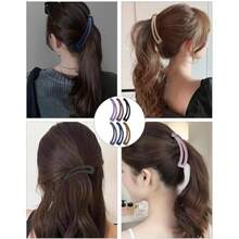 Clips Para Cabello Banana Clip Hair 6 Piezas Fuerte Sujecion Los materiales de alta calidad no son faciles de dañar Antideslizante Ideal Para Cabello Grueso y Fino Uso Diario y Especial - Color de pasta de frijol - Ver 7