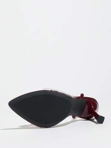 女士高跟鞋，适合春季、夏季、正式场合、旅行、购物、派对、约会、通勤等场合，时尚优雅，适合正式场合，PVC透明高跟鞋，3D立体花朵尖头设计，套穿式，细高跟，可搭配连衣裙，适合情人节、圣诞节、母亲节等节日，神秘奢华，酒红色高跟凉鞋 - 酒紅色 - 查看 8