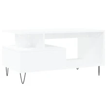 Table basse vidaXL blanche 90x49x45 cm, matériau à base de bois - Blanc - Voir 9