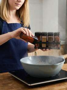 1/4/8件套调料罐套装，带盖塑料调味盒，透明烧烤储物罐，调料架，调味料收纳盒，香料、盐和胡椒粉分配器