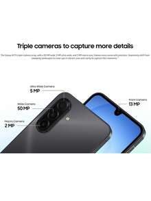 三星 Galaxy A17 4G 智能手机全球版，6.7 英寸 Super AMOLED 显示屏，5000 万像素主摄像头（带 OIS 光学防抖），500 万像素超广角摄像头，200 万像素微距摄像头，5000mAh 电池，IP54 防水防尘，*不含充电器 - 黑色 - 查看 3