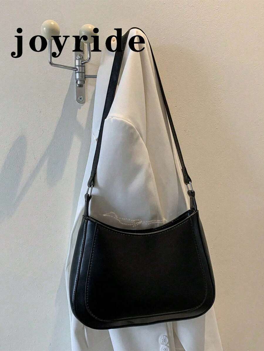 Women's Casual Chic Vintage Color Block Shoulder Bag For Everyday Use - Black - View 1