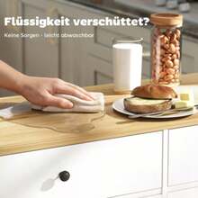 Mobile Kitchen Island, 2 Drawers, 2 Cupboards, Spice Rack, Towel Rail, Knife Holder, MDF, White - White - View 5