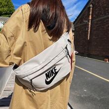 Nike 耐吉 基本款Logo運動 單肩斜背包胸包腰包 男女同款情侶款白色 - 白色 - 查看 3