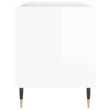 Armário para discos de vinil vidaXL, branco brilhante, 85x38x48 cm, material à base de madeira. - Branco - Ver 5