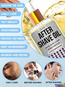 AURANY 檀香须后油，男女皆宜，是圣诞节和万圣节的理想礼物。蕴含植物萃取精华，具有保湿滋润功效，适用于日常脱毛护理、剃须前护理和剃须后护理，尤其适合腋下、腿部和比基尼区域。质地轻盈不油腻，45毫升装。