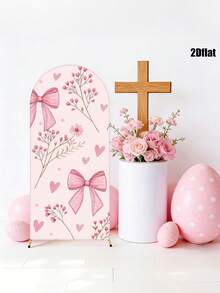 1pc/65pcs 2D Flat Pink Bow Decor Party Arch Backdrop Cover, Party Arch Zipper Closure Arch Support Cover, Decorative Elastic Fabric - Ideal For Holidays, Outdoor Lawn Parties And Events. Party Arch Decor, Event Backdrop Decor, Party Decor, Party Arch, Holiday Decor (Arch Stand Not Included) - Multicolor 01 - View 5